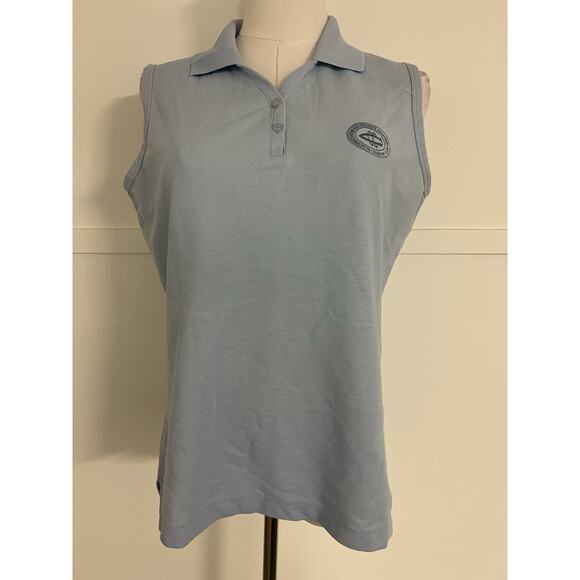 Charlotte Country Club Womens Polo Tank Top Golf NC Preppy Old Money Logo - Picture 1 of 7